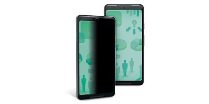 Photograph of the Google Pixel 2 XL Phone with 3M Privacy Screen Protector applied

