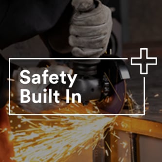safety built in wordmark on color background
