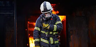 Two firefighters approaching fire 3M Scott Air-Pak X3 Pro ProPak SCBA
