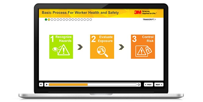 Laptop showing example screen of Training Modules.
