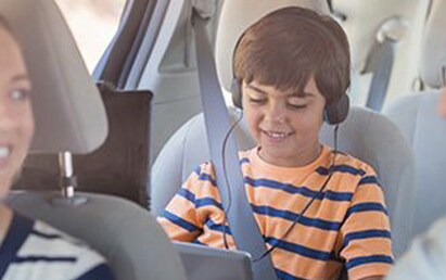 Little boy in seat belt