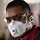Man wearing 3M respirators