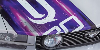 Close-up of a car's front bumper
