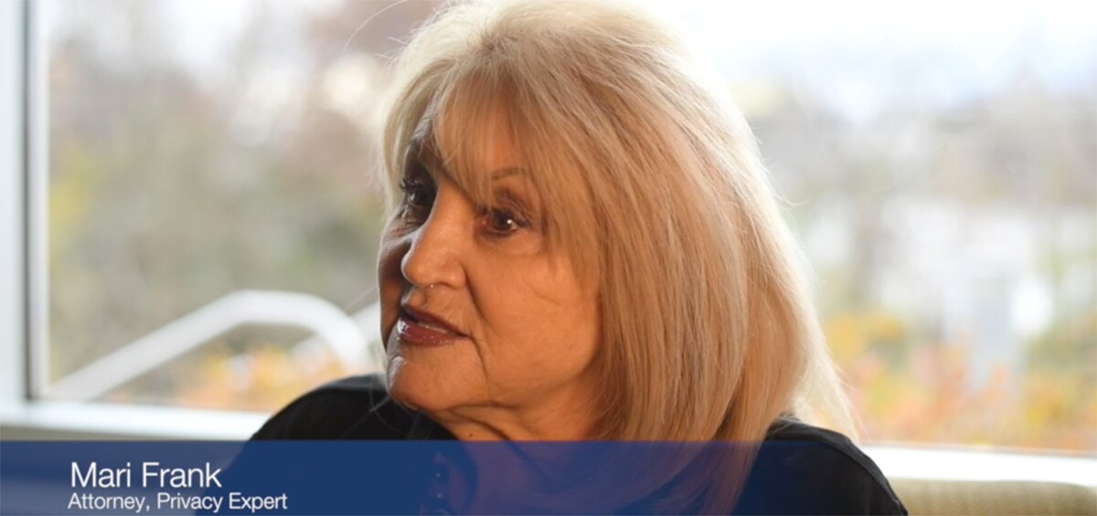 Video still of Mari Frank