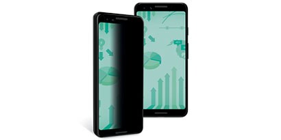 Photograph of the Google Pixel 3 Phone with 3M Privacy Screen Protector applied
