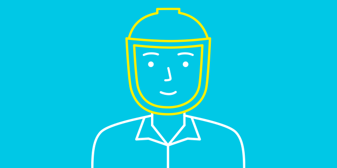 Illustrated GIF of people wearing different respiratory protection.

