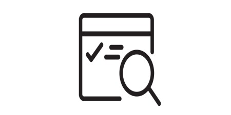 icon of website page and magnifying glass
