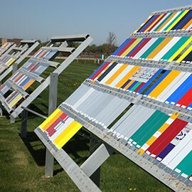 sign sheeting materials being tested at an outdoor environment