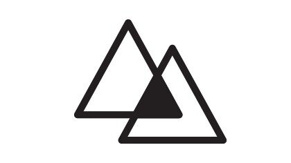 Outline of two overlapping triangles
