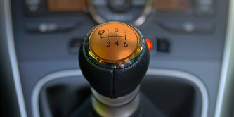 Automotive gear with copper trim.
