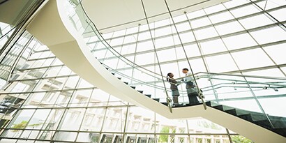 beautiful interior office building with window film
